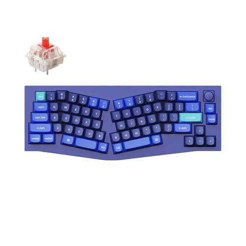 Keychron Q8 有線カスタムメカニカルキーボード ノブ付き 65% Alice Layout QMK/VIA プログラム可能 ホットスワップ可能 Gateron G Pro レッドスイッチ ダブルガスケット Mac/Windows/Linux対応 (ブルー) Q8-O1Z