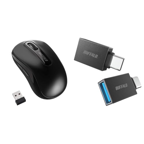 バッファロー マウス 無線 ワイヤレス 5ボタン 【戻る/進むボタン搭載】 小型 軽量 節電モデル 最大584日使用可能 BlueLED ブラック BSMBW315BK