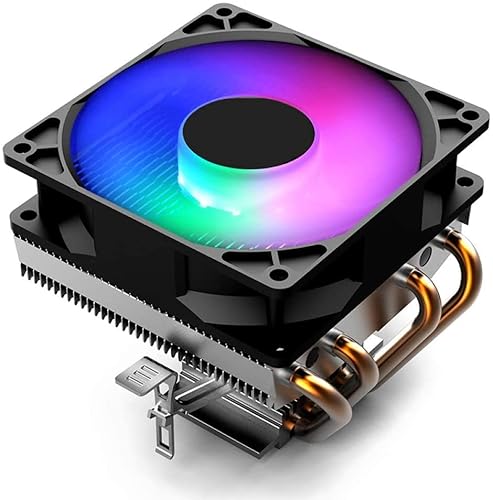 Coicueci 4銅管ファンCPUクーラーLED CPU冷却ファンPWMサイレントCPUクーラーLGA / 2011 / 115X / 775 / AMD 3ピンPC CPU冷却ラジエーター バイポーラライトカラー
