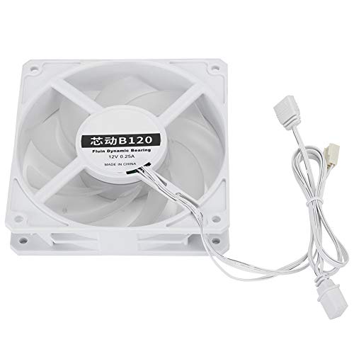 Dpofirs B120 CPU冷却ファン、12V 77CFM 2400RPM 12CM冷却ファン、サイレントCPUエアクーラー、デスクトップコンピューター用スクエアファン設計CPUラジエーター (白) Dpofirs01zcd9btkx-12