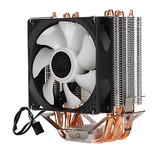 GOWENIC CPU クーラー、6 パイプ冷却ラジエーター CPU ヒートシンク、90mm CPU 冷却ファン 直接接触技術 正確なエアフロー 低ノイズ RGB 照明効果 3 ピン CPU ファン (デュアルファン) GOa08y4p9g6e-12