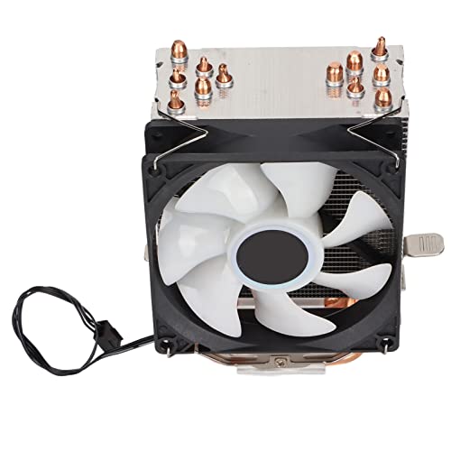Generic CPU クーラー 放熱性 RGB 3pin CPU ファン LGA 775、Core2DUO、Celeronp、Pentium4 ユーザー用 メタル、ABSCL、RGB カラフルなライト 90mm サイズ (デュアルファン) Geob0c3lxmz2-12
