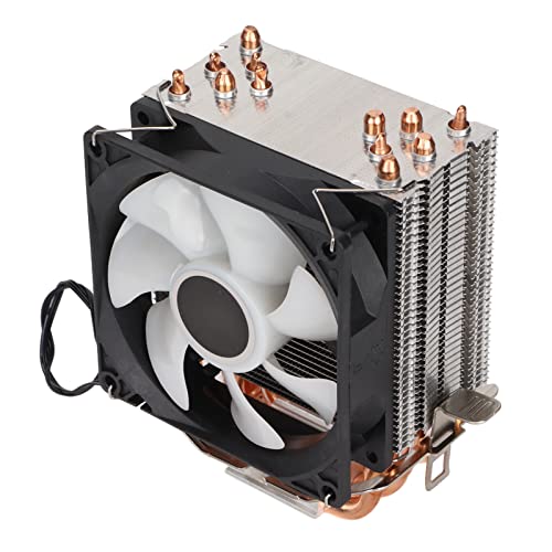 Dpofirs 6 つのヒートパイプと RGB ファンを備えた CPU クーラー、90mm PWM 低ノイズ CPU エアクーラー、 LGA 775/1155/1156/1366/20 および AM2/2+/3 用 (シングルファン) Dpofirsdrgypm3osn-11
