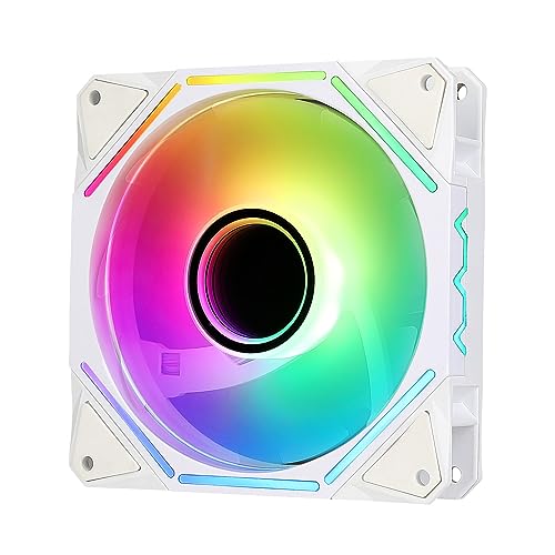 Uitndvyte 120mm Argbファンシャーシ冷却ファンデスクトップコンピューター5V 3PIN同期PWM CPU冷却ファン照明ラジエータークーラー