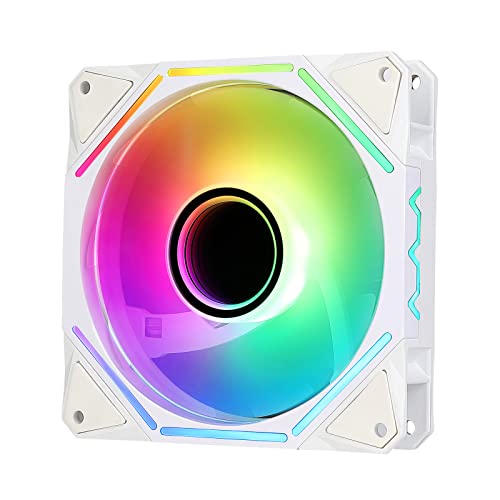 Uitndvyte 120mm Argbファンシャーシ冷却ファンデスクトップコンピューター5V 3PIN同期PWM CPU冷却ファン照明ラジエータークーラー