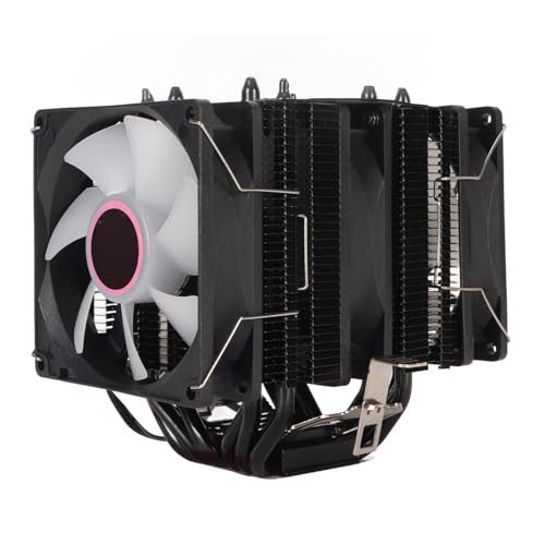 Vbestlife 9CM CPUクーラー デュアルタワー、 放熱性、ダイレクトテクノロジー、6ヒートパイプ、スタックフィンアレイ、静音設計、3ファン、2000±10%速度、簡単取り付け VBESTLIFEostexg43mb