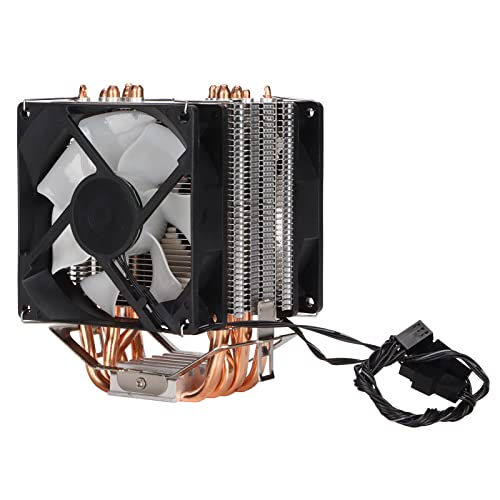 Dpofirs 6 つのヒートパイプと RGB ファンを備えた CPU クーラー、90mm PWM 低ノイズ CPU エアクーラー、 LGA 775/1155/1156/1366/20 および AM2/2+/3 用 (デュアルファン) Dpofirsdrgypm3osn-12