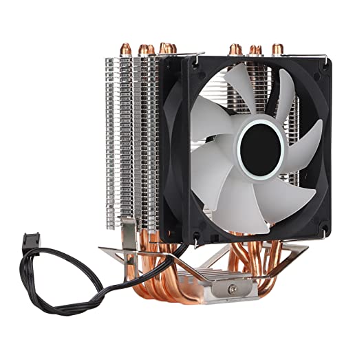 Generic RGB CPU クーラー直接接触スタックフィン LGA 1155/1156/1366/2011 /AM2AM2+/AM3 コンピュータ CPU 冷却ファン金属 ABS 90mm 1 パックプラグアンドプレイ、静音 (シングルファン) Gejbax2ksr1f-11