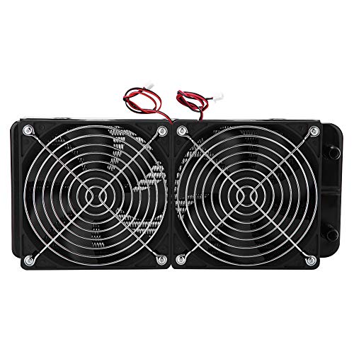 Acouto 水冷ラジエーター 水冷熱交換器ラジエータ アルミニウム ABS 軽量 コンパクト 18パイプ 240mm 水冷クーラー CPUクーラー Acoutoygbd3279h5