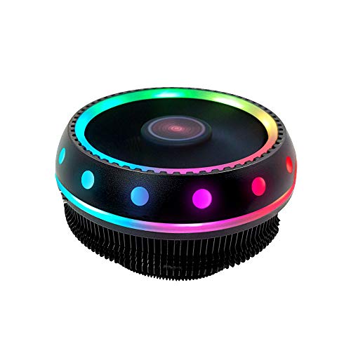conisy CPUクーラー アルミニウムCPUエア冷却ヒートシンク RGB LEDファン付き Intel AMD ソケット (LGA 115X/AM4対応) (カラフル)