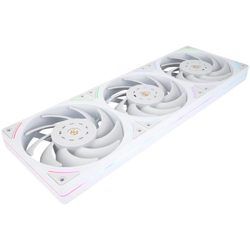 THERMALRIGHT TL-UB36W CPUファン 120mm ケースクーラー、PWMコネクター サイレントコンピューター冷却、低ノイズ27dba、360x120x25mm、PCファン3パック、ホワイト TL-UB36W-D2