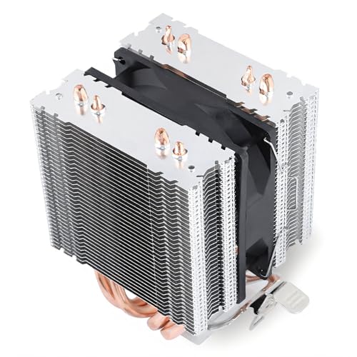 Pusokei PC CPU冷却ファン、12VDC 2200±10% RPM 3ピン 4 ヒートパイプ CPUファン ラジエータークーラー ヒートシンク LGA 1366 1155 775 AMD/AM2AM2&/AM3用