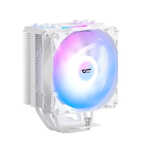 darkFlash Z4ProミストCPUクーラー、120mmシングルタワー、TDP 200W、4×Φ6mmヒートパイプ、ARGB PWM PCファン、CPUエアクーラー Intel LGA115x/12xx/17xxに対応。AMD AM4/AM5(高さ155mm)(ホワイト) Z4 Pro Mist