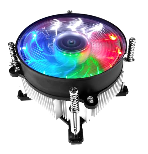 TRONWIRE TW-31 95W RGB LED CPUクーラー アルミニウムヒートシンク 銅コアベース 4ピン PWM 92mm ファン あらかじめ貼り付けたサーマルペースト Intel Core i3 i5 i7 i9 Socket 1851 1700 1200 1151 1150 1155 1156 デスクトップPC用