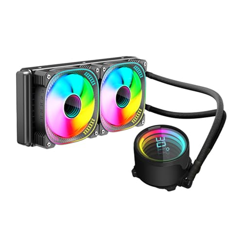 Uqezagpa 効率 複数のプラットフォーム用の ARGB 同期およびウォーターブロックを備えた 2 つの 120mm ファン CPU クーラー 高効率ラジエーター CPU クーラー