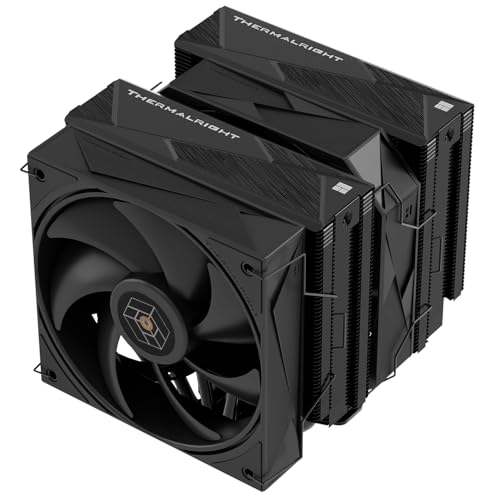 THERMALRIGHT Royal Pretor 130 ブラック CPUクーラー、高さ158mm、デュアルタワーとデュアルPWMファン、6ヒートパイプコンピューターラジエーター、AM4/AM5、Intel LGA 1700/1851/1150/1151/1200/2011(RP130ブラック) RP130 BLACK