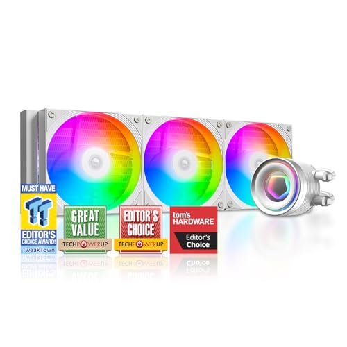 【並行輸入品】 ID-COOLING FX360 PRO デスクトップ用ホワイト液体CPUクーラー - 360mm AIOクーラー、3 x