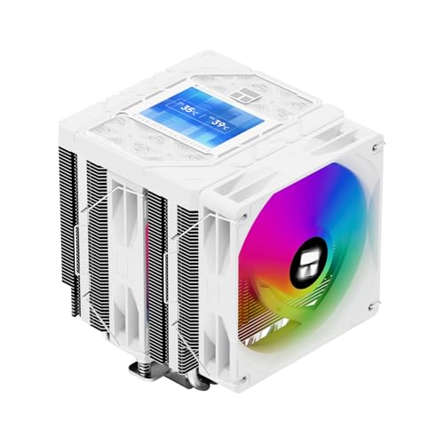 THERMALRLGHT TR Thermalright ピアレスアサシン 120 ビジョン MAX ARGB ホワイト CPUエアクーラー デュアルPWMファン付きPCヒートシンククーラー 5インチのPCディスプレイ画面クーラー 磁気480x854解像度、LGA1851/1700、AM5用 PA120