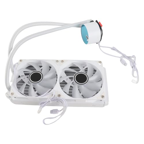 Pilipane 240mm CPUクーラーダブル120mm PWMファンArgb同期LGA2066 2011 V3 2011 115X 1700 DC12Vの調整可能 (白) Piuxg9o0nkge-12