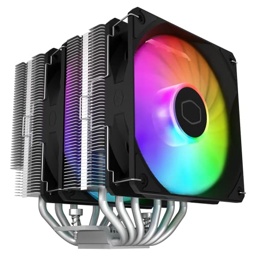 Cooler Master Hyper 620S デュアルタワー CPUエアクーラー ARGB 同期 120mm PWMファン 銅直接ヒートパイプ 高さ154.9mm シルバー RR-D6NA-17PA-R1