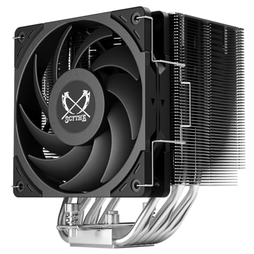 SCYTHE Mugen 6 CPUエアクーラー、Intel LGA1700、LGA1151、AMD AM5、AM4サポート、120mm、シングルタワー、アルミニウムトップカバー(Mugen 6)。 SCMG-6000
