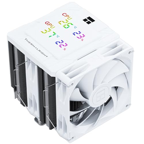 THERMALRIGHT Peerless Assassin 120 デジタル CPU エアクーラー - 温度表示 | ヒートパイプ 6本 | 1850RPM PWM 120mm ファン Intel 1851/1700 AMD AM4/AM5用 PA120-D-W