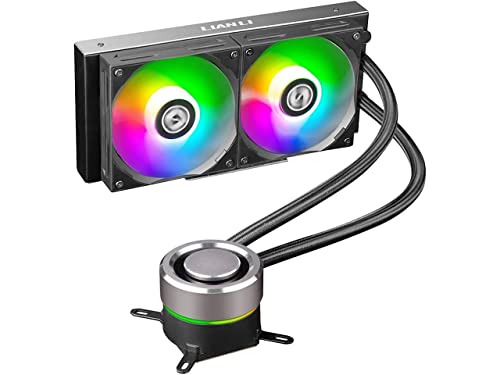 Lian Li LIAN LI ガラハド AIO240 RGB -デュアル 120mm アドレス可能な RGB ファン AIO CPU 液体クーラー ブラック GALAHAD AIO 240 RGB K