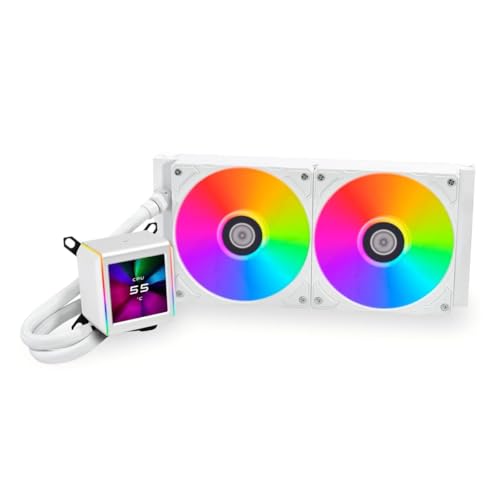 Lian Li Lian-Li Galahad II LCD CPU 液体クーラー - ホワイト、280mm、ARGBファン。 GA2ALCD28W