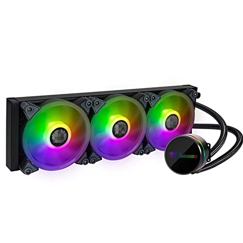 ZhaoGangLi CPUクーラー ARGB AIO CPU液体クーラー同期照明効果 ARGB PWMファン回転式ポンプヘッド 修理 交換 DIY仕組み 初心者にも安心 (色 : Black, Size : S360)