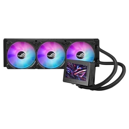 ASUS ROG Ryujin III 360 ARGB オールインワン 液体CPUクーラー 360mmラジエーター付き Asetek 第8世代ポンプ 磁気120mm ARGBファン 3倍 (デイジーチェーンデザイン) 3.5インチ LCDディスプレイ