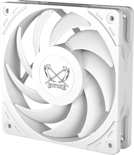 【並行輸入品】 Scythe Wonder Tornado 120 PWN 高性能コンピュータケースファン、120mm x 25mm、流体ダイナミックベアリング、4ピンコネクタ(2500ホワイト、1)