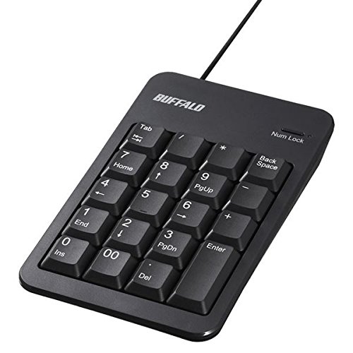 バッファロー 有線テンキーボード Tabキー/USBハブ付き ブラック BSTKH100BK top1-ds-1894053 [独自簡易包装] top1-ds-1894053-z