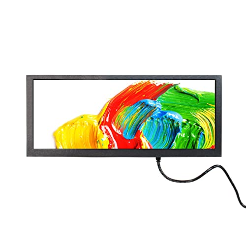 Xjdzineq VSDISPLAY 12.3インチ 12.3インチ 1920x720 600nit IPS ポータブルLCDモニター VS123ZJ01A HD-MI USB VGAビデオポート デュアルスピーカー DIYストレッチバーディスプレイ, K002941