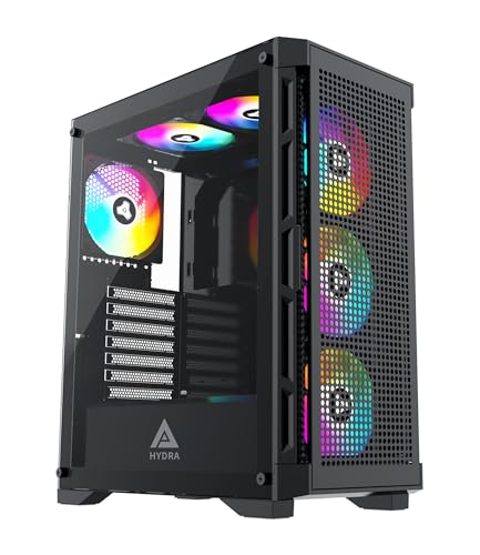 【並行輸入品】 Apevia Hydra-BK Hydra Mid Tower ゲーミング 6X 120mm ARGBファン付き 366 RGBライトモード