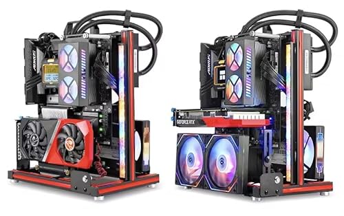 zmart METALFISH BlockCase アルミオープンフレーム ATX/M-ATX マザーボード GPU マウント 水平 240 ウォータークーラー ゲーミングキャビネット オープンフレーム ベンチテーブルPC ゲーミングPC 自作PC オ
