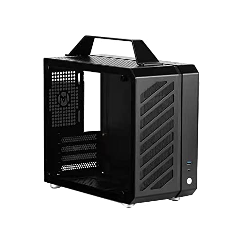 Hydrobreak Mechanic Master C26 メカニカルマスターMATX ITXアルミ製 PCミニポータブル SFX PSU、310 mm GPU、135 mm CPUクーラー、ゲームや家庭用-Black-Air