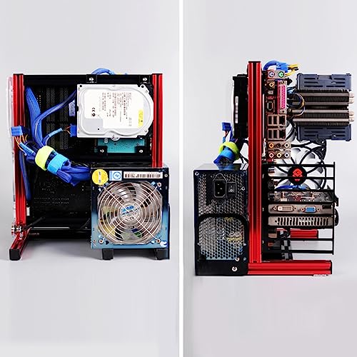 オープンエア 、PC テストベンチ オープンフレーム 垂直ハンドル ATx M-ATX/ITX オープン シャーシ 垂直オーバークロック テスト プラットフォーム シャーシ ラック (赤) Ge3xzeip6wkr-02