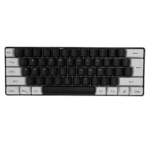 LKJHGFCVBG 有線ゲーミングキーボード、61 キー メカニカルゲーミングボード LED バックライト付き 人間工学に基づいた機械的な感触のオフィスコンピュータ PC マー、タイピスト、旅行、オフィス用 (黒)