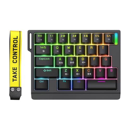 Uqezagpa 片手メカニカルゲーミングキーボードプロフェッショナルキーパッドホットスワップ可能スイッチ人間工学に基づいた