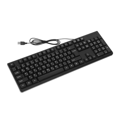 SECFOU USB給電対応の黒色ABS素材104キーコンパクトキーボード 高速応答機能付き ゲーミングキーボードおよび仕事用キーボードに最適なモダンデザイン 8GO00HH