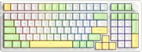 CokBlu ガスケットトライモードメカニカルキーボード RGB搭載 ワイヤレスBT有線2.4GHz接続対応 ホットスワップ対応 全スイッチ交換可能 カスタマイズ自在 ゲーミング・作業向け高性能キーボード (green switch,グリーン)