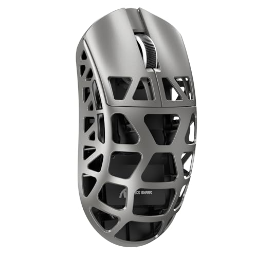ATTACK SHARK R3ゲーミングマウス 3 モードマグネシウム合金版 46g超軽量マウス 有線Type-C/Bluetooth/ワイヤレス2.4G接続 8000hz PAW3395センサー 26000DPI 急速充電人間工学【技術基準適合証明219-239395】（銀灰色）