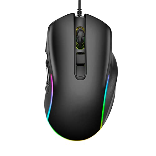 Lebedu ゲーミングマウス 6D コンピューター 有線マウス 人間工学デザイン RGB ライト 光学マウス PC ノートパソコン用