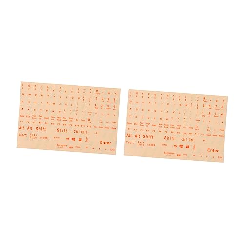 LAPYAPPE オレンジの英語キーボードシール PVC素材採用フルキーボードキー設計 ノートパソコンやデスクトップに最適残留物が残りにくい2枚セット キーボードステッカー UYHMVOVXDE09G51B21SQ46
