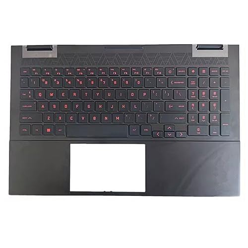 fqparts 汎用 キーボードの縁にハウジング & キーボード に適合する For HP OMEN 15-EK 15-EN TPN-Q236 238 ブラック With フォントは赤いです 15-EK-CKE-HS0730