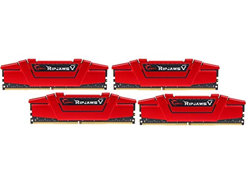 YWLUUOO 【中古】【輸入品・未使用】G.SKILL 64GB (4 x 16GB) Ripjaws Vシリーズ DDR4 PC4-28800 3600MHz デスクトップメモリモデル F4-3600C19Q-64GVRB