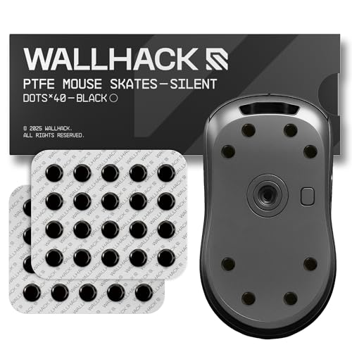 Wallhack マウスソール 静音PTFE ドット型 汎用 ゲーミングマウス スピード コントロール バランス 布ガラス両対応 簡単装着 ブラ