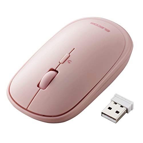 エレコム ELECOM 超軽量設計 BlueLEDマウス 薄型 無線 4ボタン ポーチ付かわいい おしゃれピンク(M-TM10DBPN) 目安在庫=○