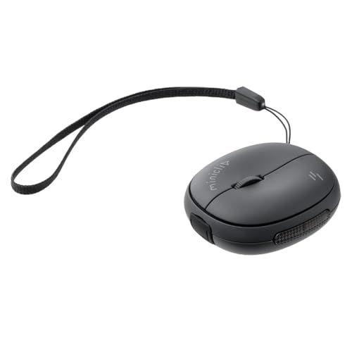 サンワサプライ サンワダイレクト Bluetooth マウス 超小型 静音 充電式 5ボタン 持ち運び マルチペアリング対応 ストラップ付き モバイルマウス 携帯 miniclip ブラック 400-MABT210BK