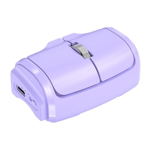 DIWOSHE リングマウス 親指マウス Bluetooth ワイヤレスフィンガーマウス USB指マウス 充電式 ミニ 超小型 リモコン ごろ寝マウス 持ち運び iOS/Android/Windows スマホ タブレットノートパソコンMacbook対応 パープル SYCM0419R-2M-P